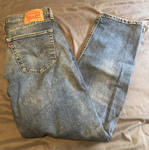Levis 514 Slim Straight Fit Blue Denim Jeans Mens 34x30 Medium Stone Wash - £17.71 GBP