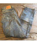 Levis 514 Slim Straight Fit Blue Denim Jeans Mens 34x30 Medium Stone Wash - $30.63 CAD