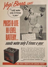 1952 Print Ad Prest-O-Lite Auto Batteries Yogi Berra Catcher New York Yankees  - £13.88 GBP