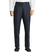 Brooks Brothers Mens Navy Blue Regent Linen Flat Front Pants 38S Short 8... - $126.72
