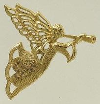 VINTAGE Signed Costume Jewelry Brooch Pin GERRYS Gold Tone Metal Christmas Angel - £14.69 GBP