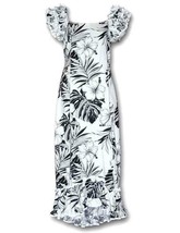 Pacific Legend Womens Hawaiian Dress Muumuu White Black Lanai Form-Fitting - £75.91 GBP