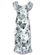Pacific Legend Womens Hawaiian Dress Muumuu White Black Lanai Form-Fitting - £75.93 GBP