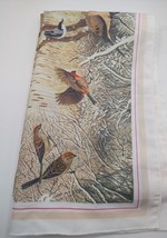 Beige Scarf Wrap with Bird Pattern 41 X 12 1/2 - £4.83 GBP