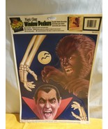 Mello Smello DRACULA &amp; WOLFMAN Magic Cling Reusable Window Peekers. Frig... - $39.33 CAD