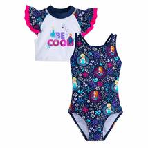 Disney Frozen Swimsuit and Rash Guard Set for Girls- Size 4 Multicolored - £31.84 GBP
