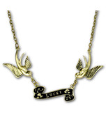 LUCKY FLYING BIRD NECKLACE Swallow Rockabilly Vintage Tattoo Style Chain... - €6,09 EUR