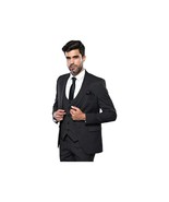 Men 3pc European Vested Suit WESSI J.VALINTIN Extra Slim Fit JV27 Black ... - $149.99