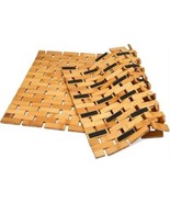 Natural Bamboo Non-Slip Waterproof Bathmat Shower Mat Kitchen 24.5&quot; x 15... - $23.81