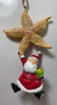 Starfish SANTA CLAUS Savannah GA Nautical Christmas Beach Tree Ornament - £13.17 GBP