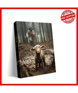 Framed Jesus and Lost Lamb Canvas Print - Ready to Hang Christian Artwork - $340.48 MXN