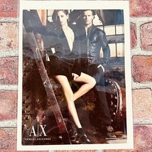 2005 Armani Exchange - Sexy Woman and Man in Leather - Original Vtg PRINT AD - $14.80