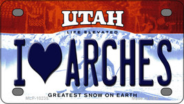 I Love Arches Utah Novelty Mini Metal License Plate Tag - £11.71 GBP