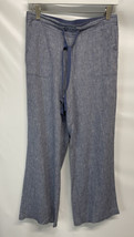 Kim Rogers Light Blue Chambray Spring Summer Sailor Pants Linen Blend Po... - £21.75 GBP