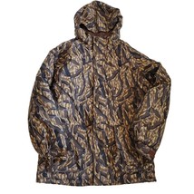 Vintage 90s Columbia Delta Marsh Camo Hunting Coat Hooded Nylon Sz L Brown - $96.74