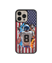 Personalized American Football Flag Name and Number iPhone / Samsung Phone Case - £19.91 GBP