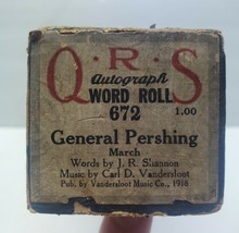 QRS Word Player Piano autograph Roll General Pershing March 672 NICE EUC USA - £7.43 GBP