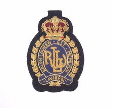 RL Branded Fashion Hand Embroidered Blazer Patch Sewn on Black felt  - £14.22 GBP
