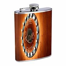 Hope Love Faith Hip Flask Stainless Steel 8 Oz Silver Drinking Whiskey Spirits E - £7.82 GBP