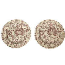 Copeland &amp; Garrett Spode Set Of 2 Plates White With Pink Bears England 7.75&quot; - £42.17 GBP