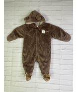 Carters Baby Bunting Outwear Hooded Footed Zip Up Brown Moose Reindeer 3... - £6.57 GBP