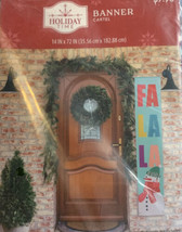 Holiday Time FA LA LA w/ snowman Hanging Banner Christmas Door Decor 14&quot; x 72&quot; - £7.53 GBP