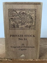 Vintage Private Stock No 14 Ungraded Premium Empty Wooden 25 Cigar Trink... - $29.99