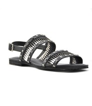 Women Reba Alana Twisited Sandals Black/White Leather Multiple Sizes  - £47.91 GBP