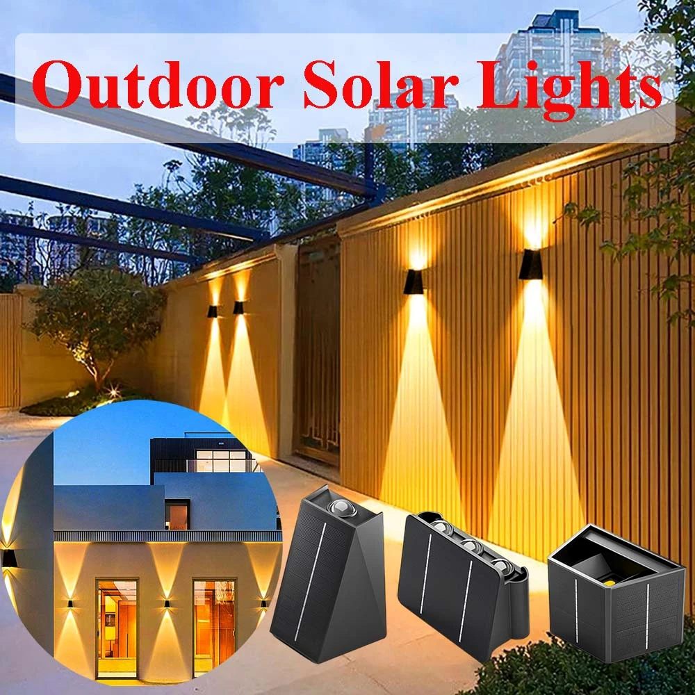 Solar Wall Lights Outdoor Garden Lighting External Solar Powered Led Outdoor - £16.81 GBP+