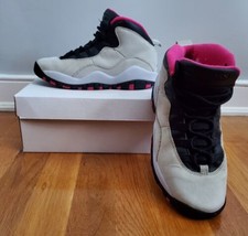 Nike Air Jordan Retro X 10 Vivid Pink Pure Platinum 487211-008 Youth Size 4Y - £44.74 GBP