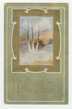 Vintage Postcard Trees Bright Be Life&#39;s Pathway 1912 Gold Trim - £6.21 GBP