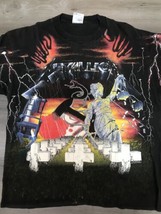 VTG Brockum Black T-shirt 1991 Metallica 5 Album AOP Mens XL 90s Rock Silver Tag - £393.46 GBP