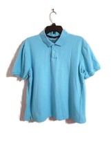 Club Room Men&#39;s Size M Light Blue Casual Short Sleeve Cotton Polo Shirt - £9.43 GBP