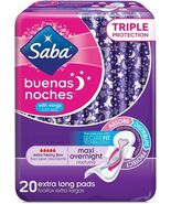 Saba Buenas Noches Maxi Pads Overnight with Wings, 3 Packs (60 Count Tot... - $19.49 CAD