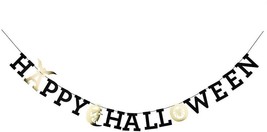 Happy Birthday Party Gold Decorations Pack with Banner, Flower Fans, (Halloween) - £7.76 GBP