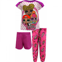 LOL Surprise Dolls Pretty in Pink 3-Piece Girl&#39;s Pajama Set Pink - £21.21 GBP
