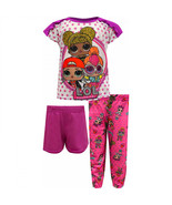 LOL Surprise Dolls Pretty in Pink 3-Piece Girl&#39;s Pajama Set Pink - £21.53 GBP