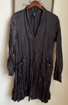 Eileen Fisher Brown Crinkle Single Button Long Jacket Petite Large lined... - £38.74 GBP