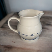 Longaberger Woven Traditions Blue Pottery Small Milk/Juice Syrup Pitcher  - £11.79 GBP