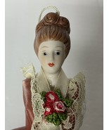 Vtg 1985 Hallmark Ornament Victorian Doll Lace/Porcelain Christmas Hand ... - $13.93