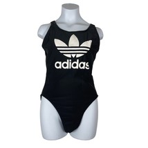 Adidas Originals Womens Trefoil High Leg Black One-Piece Swimsuit Medium Black - £20.14 GBP