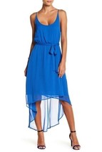 Leyden Cami Wrap Scoop neck High Low Spagetti strap Blue Dress XL - $9.49