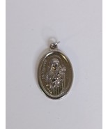 Vintage St Theresa Pendant Charm Medal Catholic Pray For Us Saint 1&quot; - $145.74 MXN