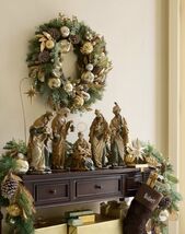 NATIVITY SCENE THE FIRST CHRISTMAS TABLETOP SCULPTURE HANDCRAFTED 23” RESIN - $1,672.19 CAD