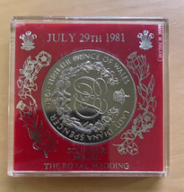 1981 Royal Wedding Souvenir Coin Medal in Red Case July 29th Diana Charles - £7.79 GBP