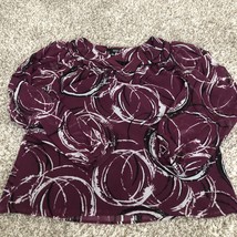 ana long sleeve semi sheer line blouse top size xl  Circle Design Pattern - $159.93 MXN