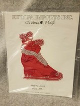 Europa Imports Christmas Ice Skate Hand Made Motif Sew On/Glue On Applique Red - $5.23