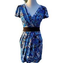 LAUNDRY By Design Abyss Dress sz 2 Faux Wrap Puff Sleeve Multicolor NWT - $184.34 MXN