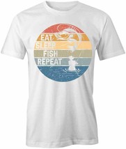 Eat Sleep Fish T Shirt Tee Short-Sleeved Cotton Clothing Fishing S1WCA79 - £16.58 GBP+