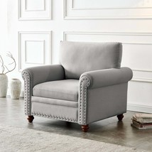 Living Room Sofa Single Seat Chair with Wood Leg Grey Fabric - $422.92